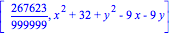 [267623/999999, x^2+32+y^2-9*x-9*y]